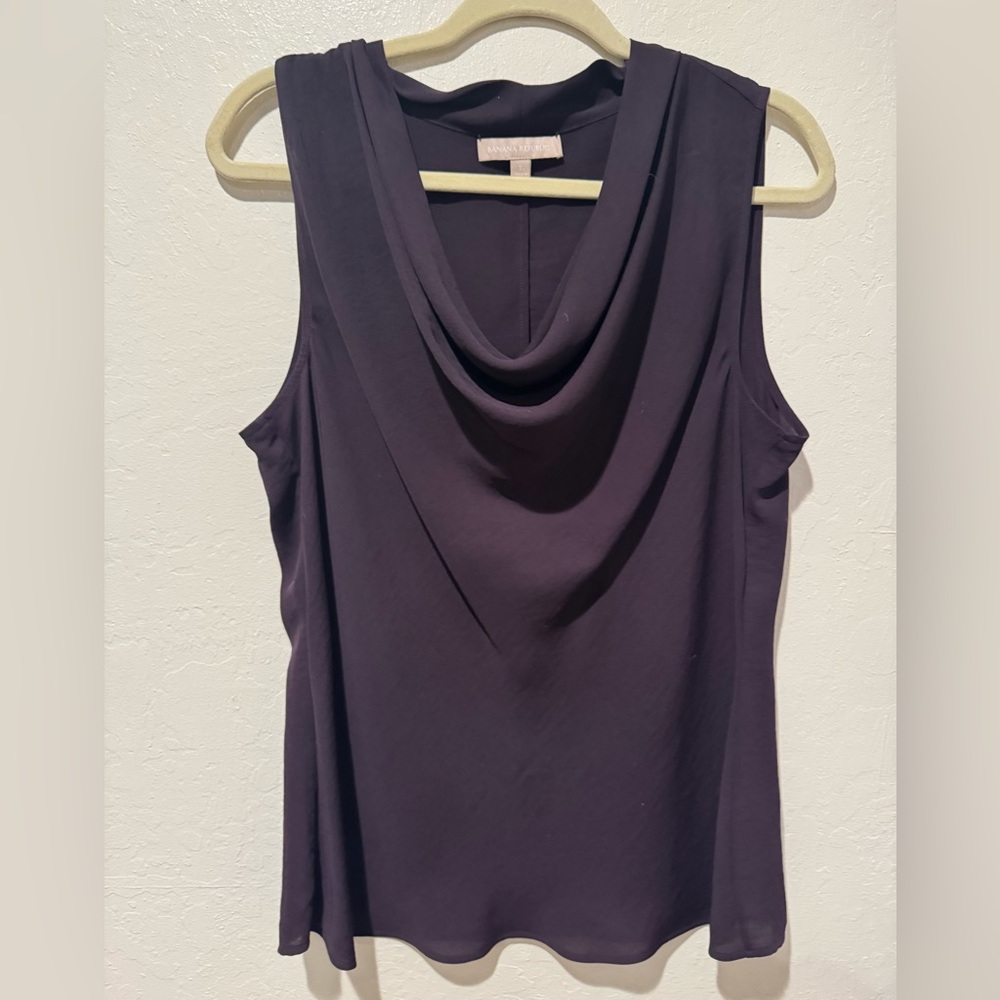 Banana Republic Sleeveless Dark Purple Blouse